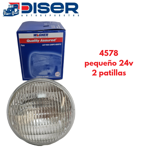 SEALED BEAM  WAGNER 24V.  5 / REDONDO PEQUEÑO,  2 PATILLAS (CORRIENTE)