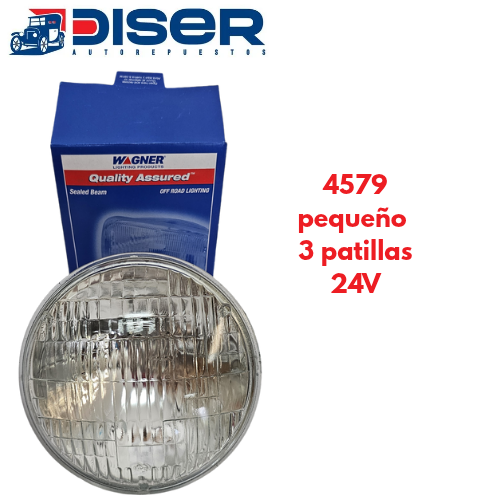SEALED BEAM  WAGNER 24V. 5 / REDONDO PEQUEÑO,  3 PATILLAS (CORRIENTE)
