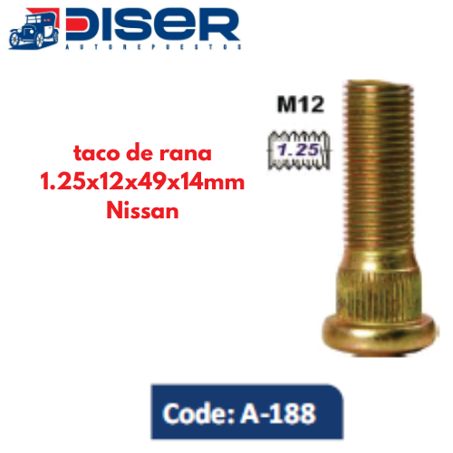 TACO DE RANA 1.25mm.x12mm.x49mm.x14mm. / NIS.