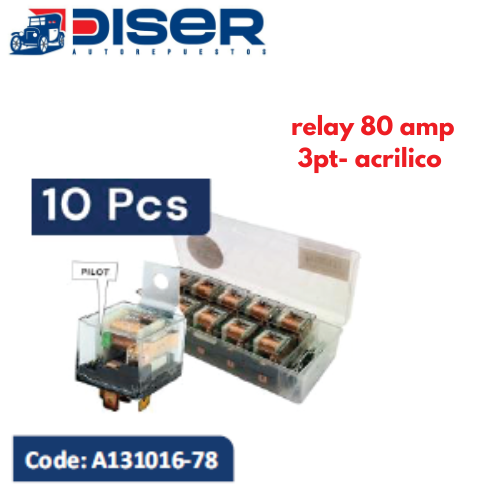 RELAY 80 AMP. 5 PTA. ACRILICO