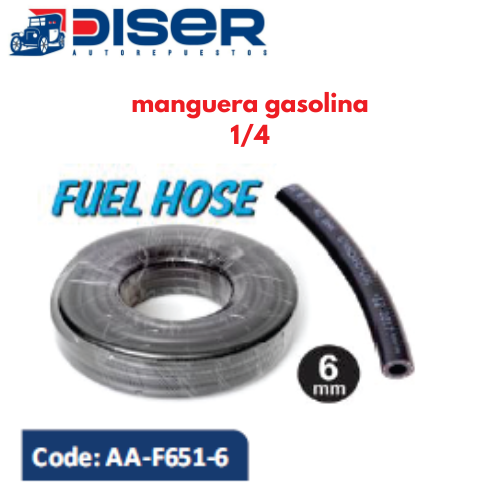 MANGUERA DE GASOLINA 1/4 / ROLLO 15m.
