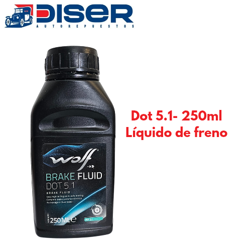 LIQUIDO DE FRENOS 250 ML. / WOLF DOT 5.1