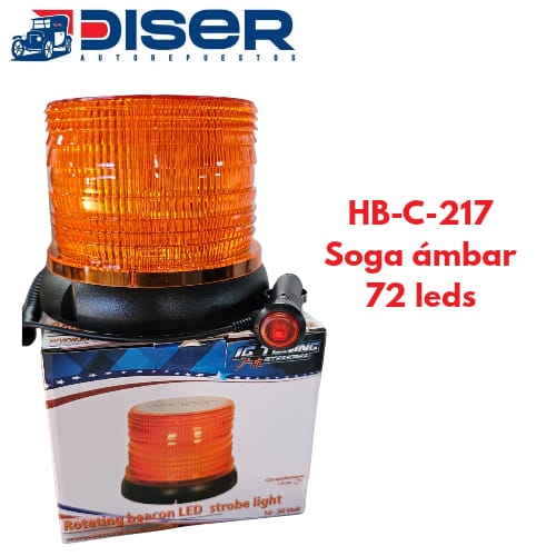 SOGA AMBAR 72 LEDS / C/ CONECTOR ENCEDEDOR CIGARROS