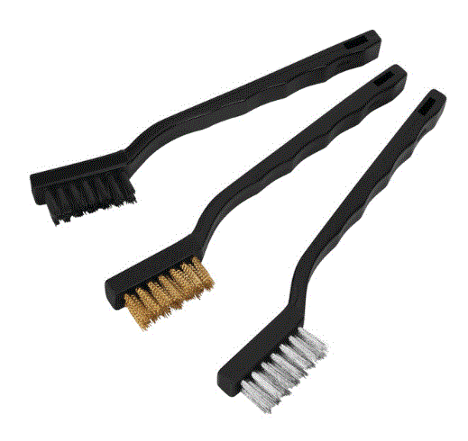 SET CEPILLOS LIMPIADORES (3 PZS) PEQ. / ACERO/BRONCE/PLASTICO