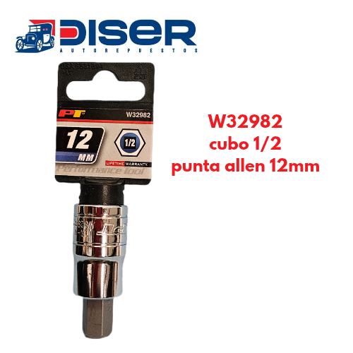CUBO DE 1/2 CON PUNTA ALLEN 12mm. / P/ TUERCA SEG.