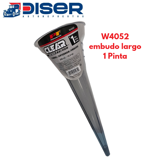 EMBUDO PLASTICO LARGO 1 PINTA / TRANSP