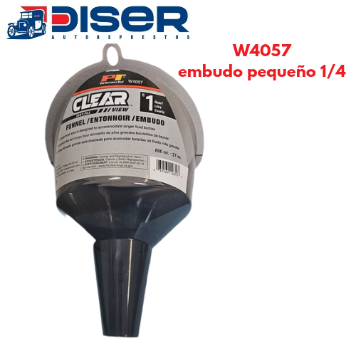 EMBUDO PLASTICO PEQ. 1/4 GALON / TRANSP