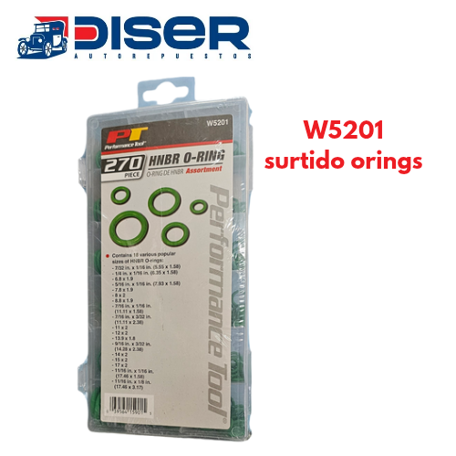 SURTIDO DE O-RINGS HNBR 270 PCS / VERDES