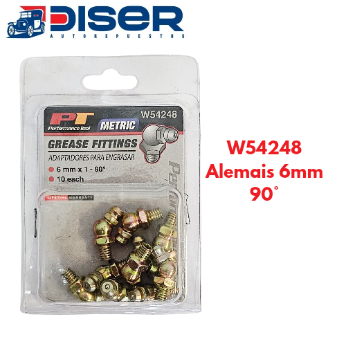 ALEMAIS 6 mm. X 1 90°  10 PZS / METRICOS