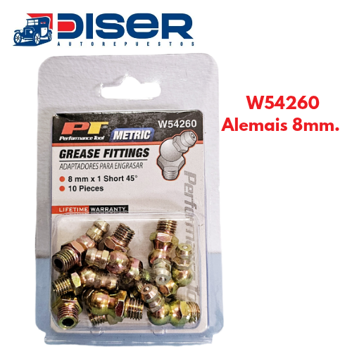 ALEMAIS 8 mm. X 1 45°  10 PZS / METRICOS