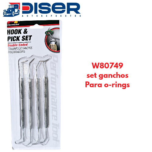 SET DE GANCHOS PARA SACAR O-RINGS PEQ 4 PZ / SACAR O-RINGS