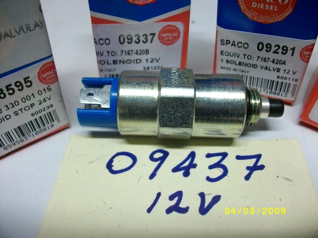 SOLENOIDE DE APAGUE 12V. (VALVULA) 14MM / CAV, (2 TERM. PLANO NORMAL)