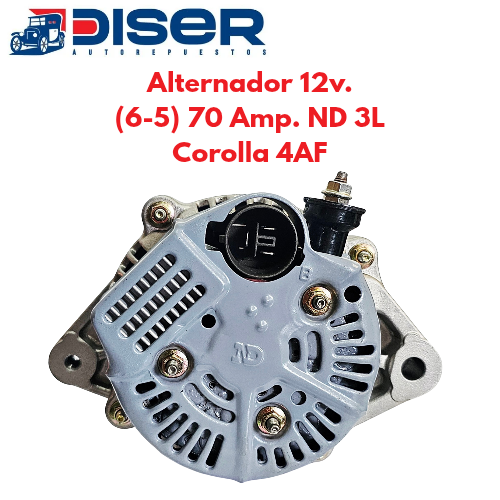 ALTERNADOR 12V. (6-5) 70 AMP ND 3L REDONDO / TOY. COROLLA 4AF