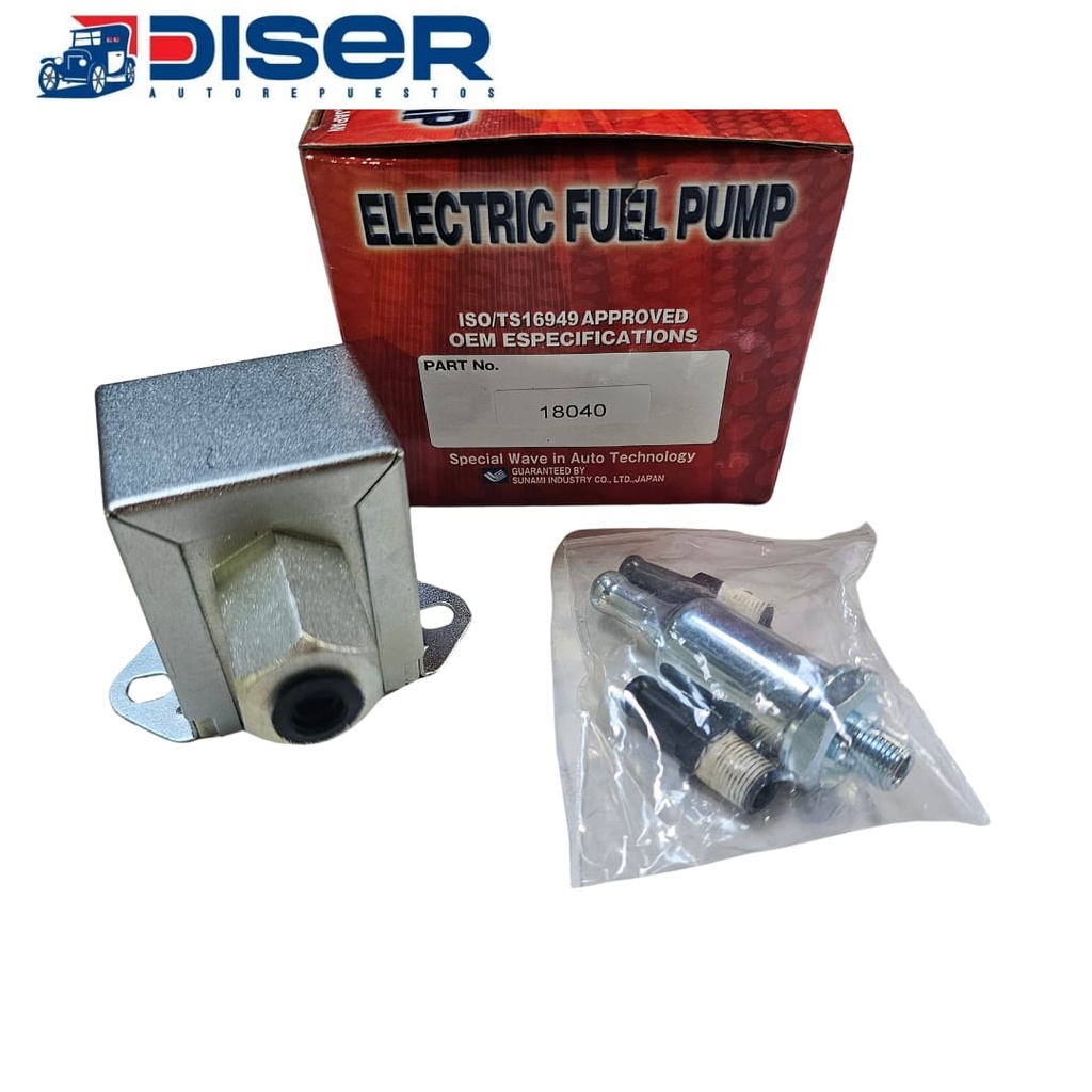 BOMBA DE GASOLINA ELEC. CUAD. 12V. (HEP-02) / UNI. P/CARBU