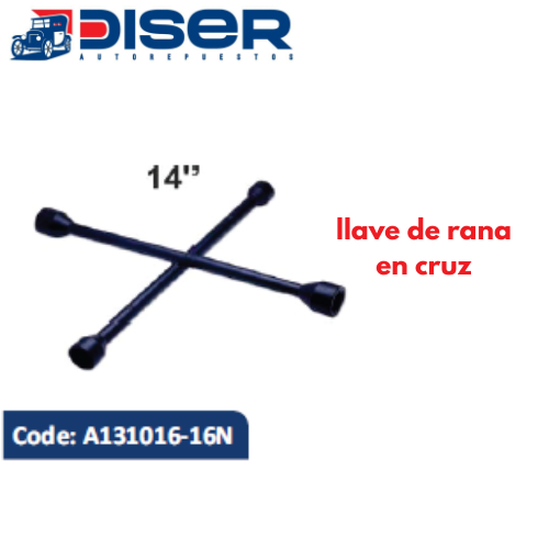 [A131016-16N] LLAVE DE RANA EN CRUZ (NEGRA) / 17-19-21-23 mm.