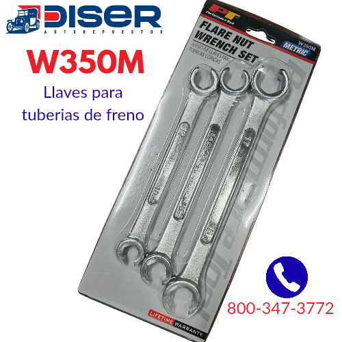 [W350M] LLAVES PARA TUBERIAS DE FRENO (3PZ) / 10-12/13-14/15-17