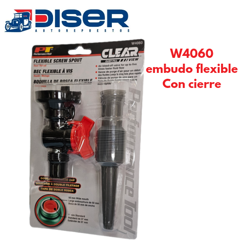 [W4060] EMBUDO PLASTICO FLEXIBLE C/CIERRE / TRANSP