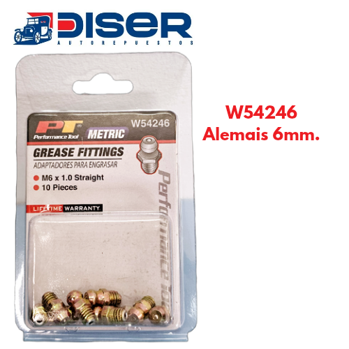 [W54246] ALEMAIS 6 mm. X 1  RECTOS 10 PZS / METRICOS