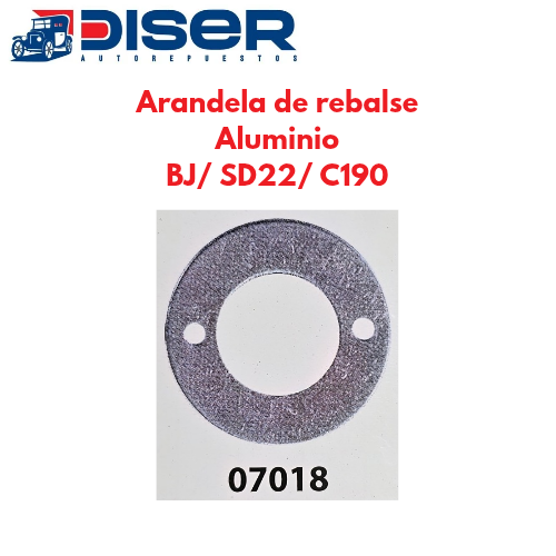 [07018] ARANDELA DE REVALSE ALUMINIO  / TOY.BJ -SD22/3/5 -C190/223/240